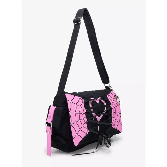 Monster High Draculaura Charm Lace-Up Messenger Bag NEW - Picture 2 of 8